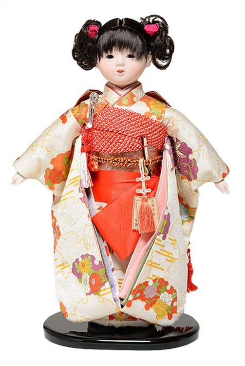 市松人形 10号市松人形：雪輪に菊柄お衣裳：翠華作｜人形の伏見屋