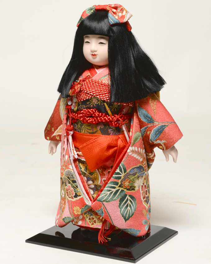 12号市松人形：正絹京染衣裳：寿㐂代作｜人形の伏見屋