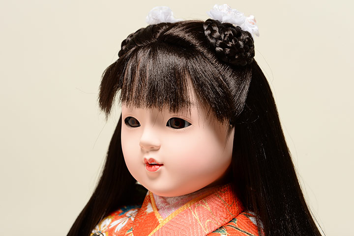 13号市松人形：桜柄綸子衣装(大正ロマン)：公司作｜人形の伏見屋